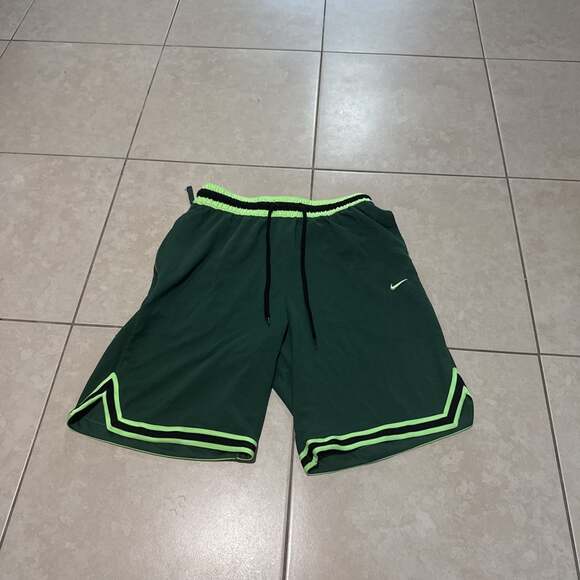 Nike Dri-FIT Basketball Shorts, Green with Neon Yellow Trim, Men's Size M - Picture 1 of 6
